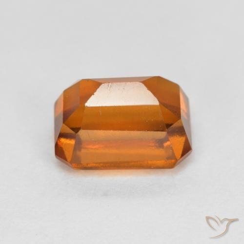 granada hessonita laranja avermelhado Natural 1.71ct, Corte Octógono / Esmeralda, VS