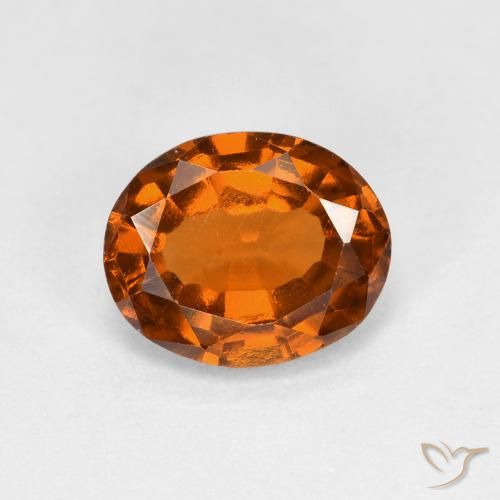 1.56ct Natural Laranja médio-escuro granada hessonita, oval, VS