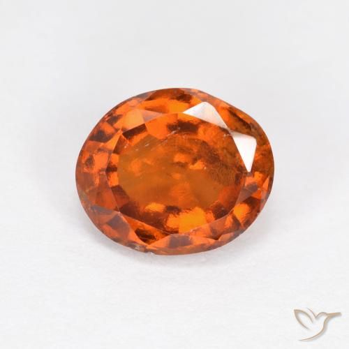 1.70ct Natural laranja avermelhado granada hessonita, oval, VS-SI
