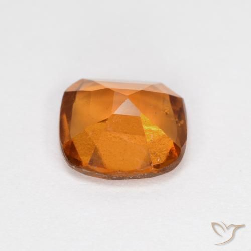 granada hessonita Laranja Profundo Natural 1.55ct, Almofada, VS