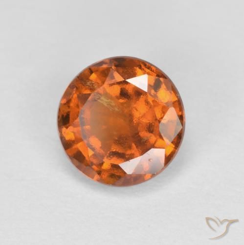 0.95ct Natural Laranja médio-escuro granada hessonita, Redondo, VS