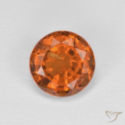 granada hessonita Laranja médio-escuro Natural 0.95ct, Redondo, VS