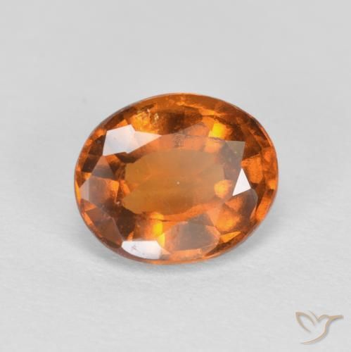 granada hessonita Laranja amarelado Natural 1.56ct, oval, VS
