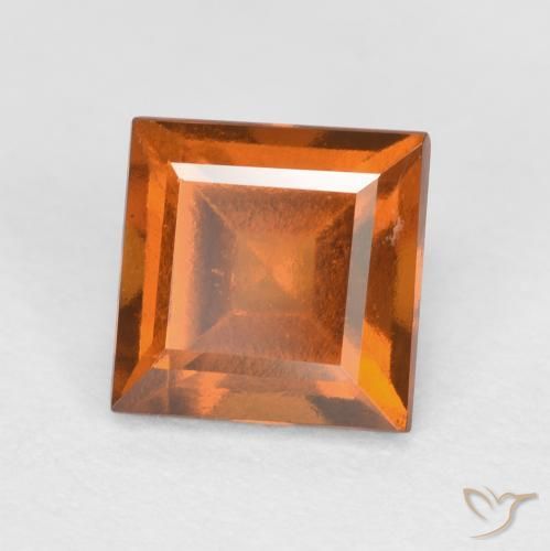 granada hessonita Laranja Profundo Natural 1.47ct, Quadrado, VS