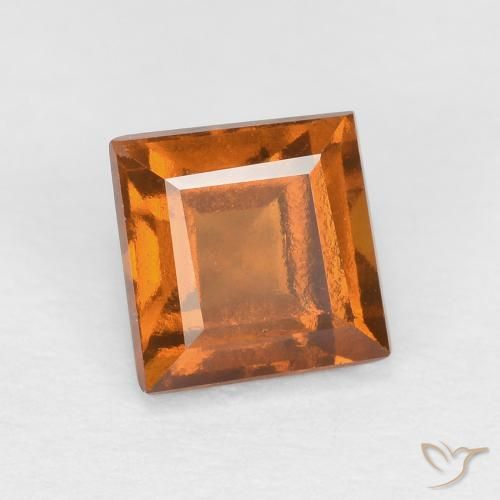 granada hessonita Laranja Médio Natural 0.86ct, Quadrado, VS