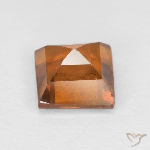 granada hessonita Laranja Médio Natural 0.86ct, Quadrado, VS