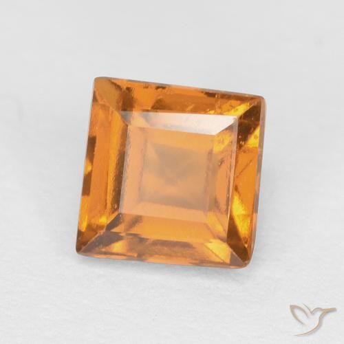 granada hessonita laranja marrom Natural 0.91ct, Quadrado, VS