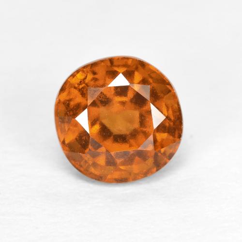 Granada hessonita laranja natural 1,15ct, corte redondo, VS