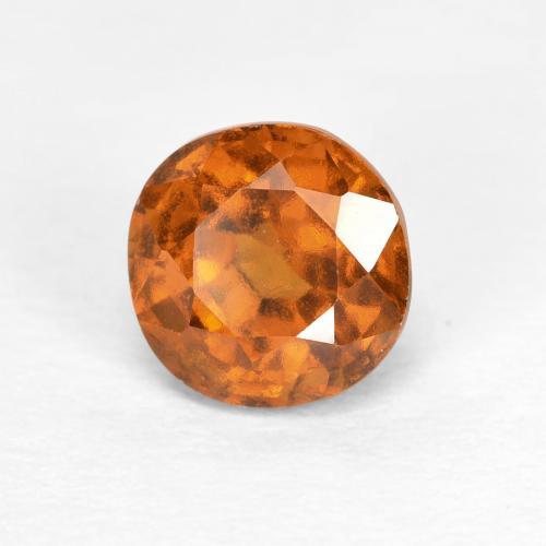Granada hessonita laranja natural 1,15ct, corte redondo, VS