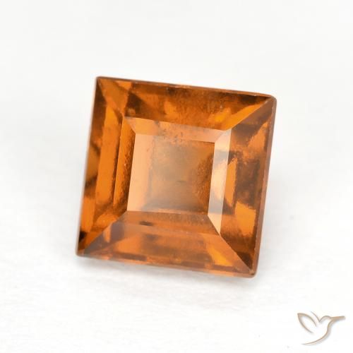 granada hessonita Laranja Profundo Natural 1.57ct, Quadrado, VS