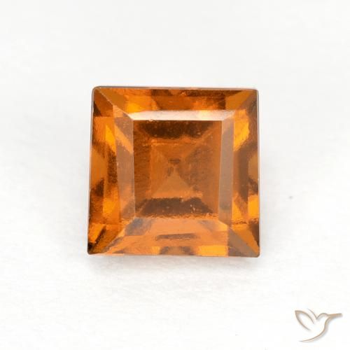1.00ct Natural laranja marrom granada hessonita, Quadrado, VS