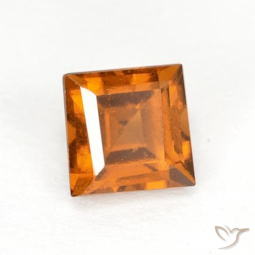 granada hessonita laranja marrom Natural 1.00ct, Quadrado, VS