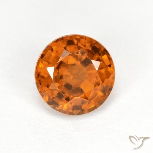 1.04ct Natural Laranja Profundo granada hessonita, Redondo, VS