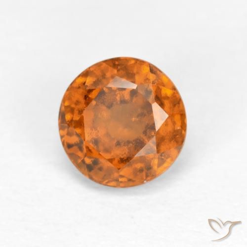 granada hessonita Laranja Médio Natural 1.05ct, Redondo, VS