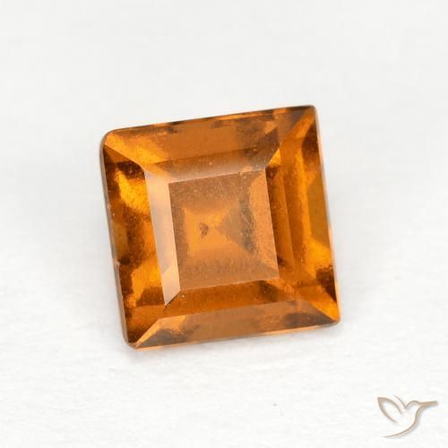 granada hessonita laranja marrom Natural 0.88ct, Quadrado, VS