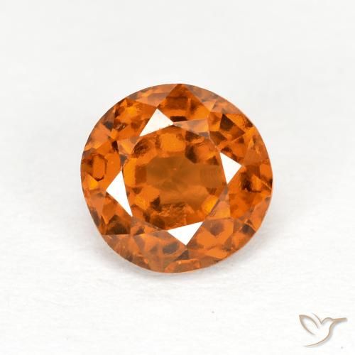 1.06ct Natural Laranja médio-escuro granada hessonita, Redondo, VS
