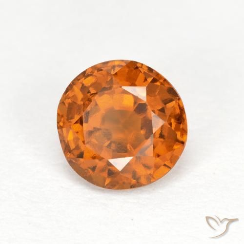 granada hessonita Laranja médio-escuro Natural 1.06ct, Redondo, VS