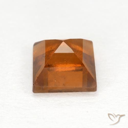 granada hessonita Laranja Profundo Natural 0.90ct, Quadrado, VS