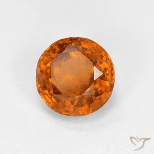 granada hessonita Laranja Profundo Natural 0.92ct, Redondo, VS-SI