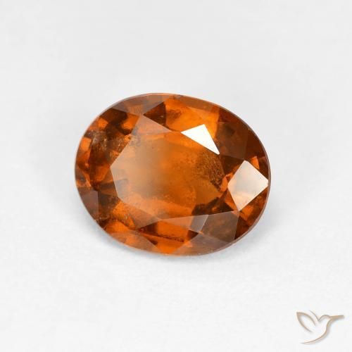 granada hessonita laranja avermelhado Natural 1.86ct, oval, VS-SI