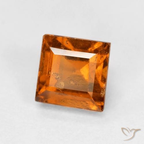 granada hessonita Laranja médio-escuro Natural 1.08ct, Quadrado, VS-SI