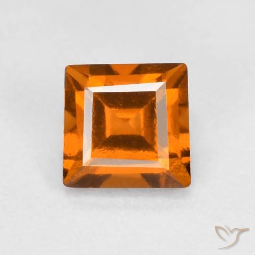 0.97ct Natural Laranja médio-escuro granada hessonita, Quadrado, VS