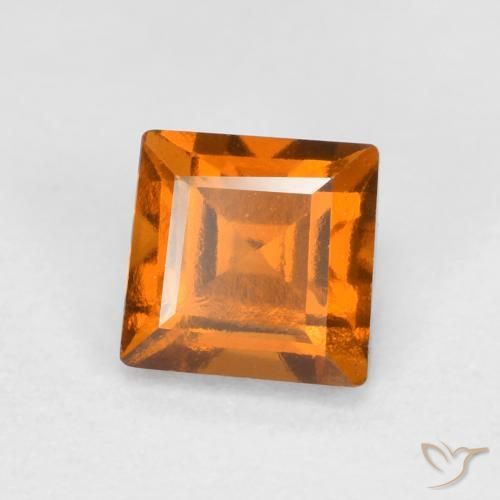 granada hessonita Laranja médio-escuro Natural 0.97ct, Quadrado, VS