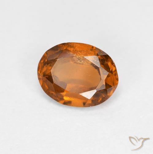 granada hessonita Laranja amarelado Natural 0.78ct, oval, VS