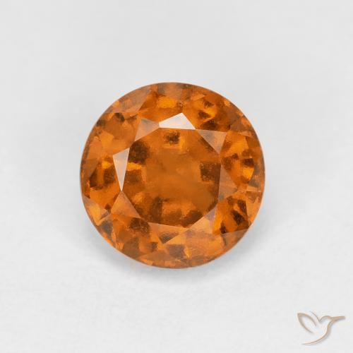 0.94ct Natural Laranja Médio granada hessonita, Redondo, VS