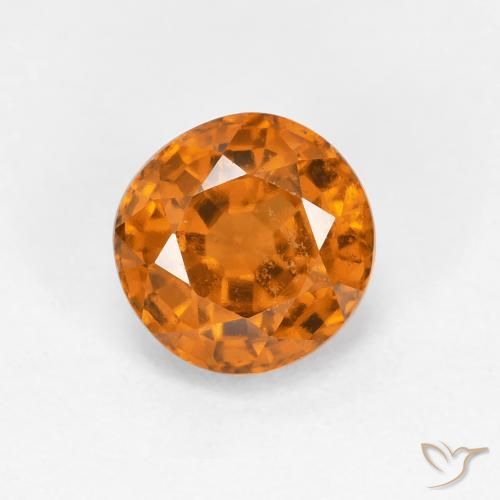 1.06ct Natural Laranja amarelado granada hessonita, Redondo, VS