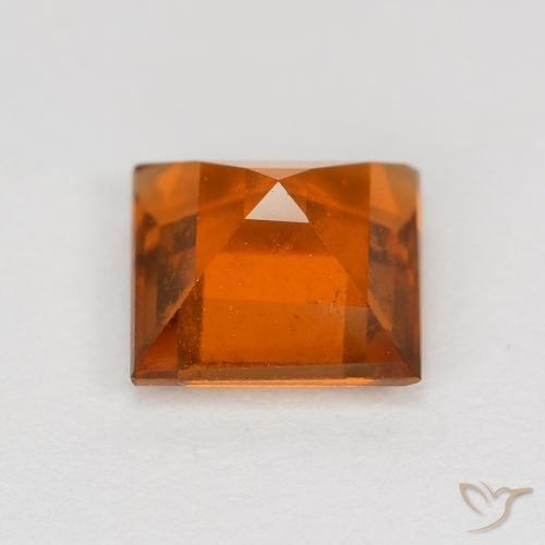 granada hessonita Laranja Profundo Natural 1.70ct, Quadrado, VS