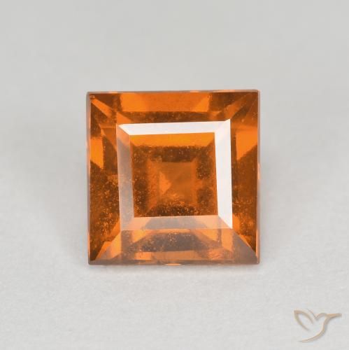 1.18ct Natural Laranja Profundo granada hessonita, Quadrado, VS