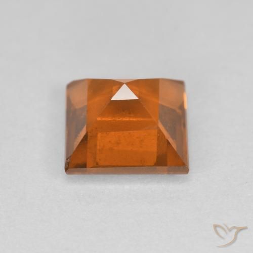 granada hessonita Laranja Profundo Natural 1.18ct, Quadrado, VS
