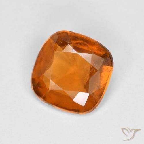 granada hessonita Laranja Profundo Natural 1.31ct, Almofada, VS