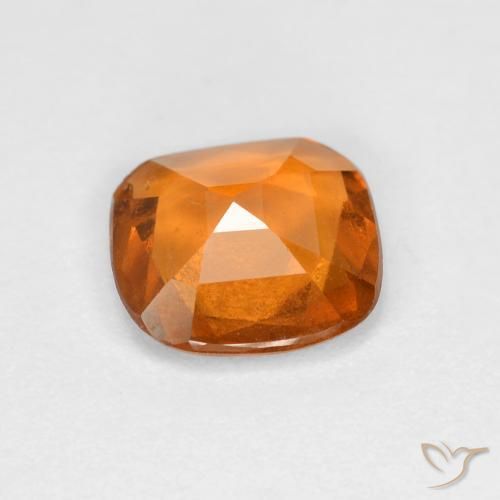 granada hessonita Laranja Profundo Natural 1.31ct, Almofada, VS
