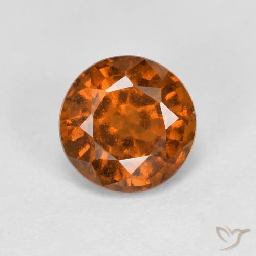 1.03ct Natural laranja avermelhado granada hessonita, Redondo, VS