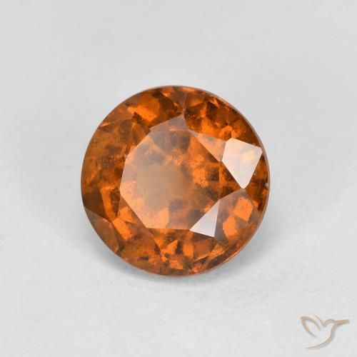 granada hessonita laranja avermelhado Natural 1.03ct, Redondo, VS