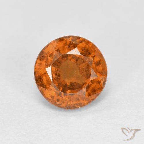 0.92ct Natural Laranja médio-escuro granada hessonita, Redondo, VS