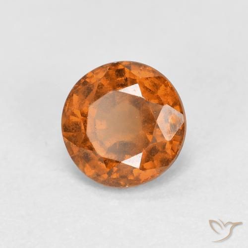 granada hessonita Laranja médio-escuro Natural 0.92ct, Redondo, VS