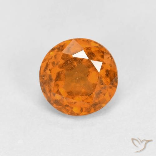 1.03ct Natural terra laranja granada hessonita, Redondo, VS