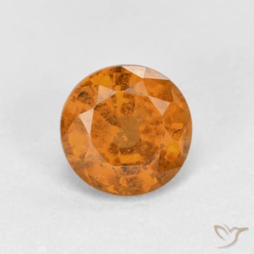 1.00ct Natural terra laranja granada hessonita, Redondo, VS