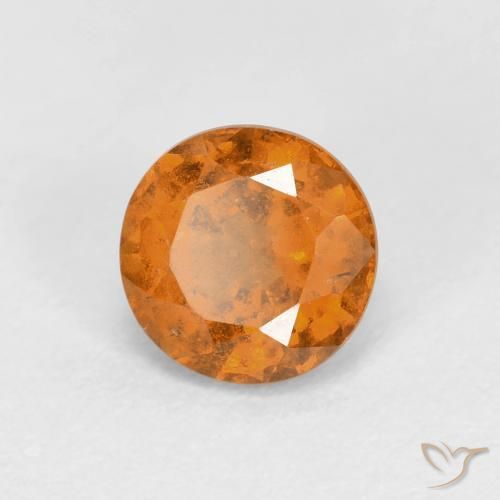 granada hessonita terra laranja Natural 1.00ct, Redondo, VS