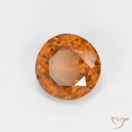 granada hessonita Laranja Médio Natural 0.89ct, Redondo, VS