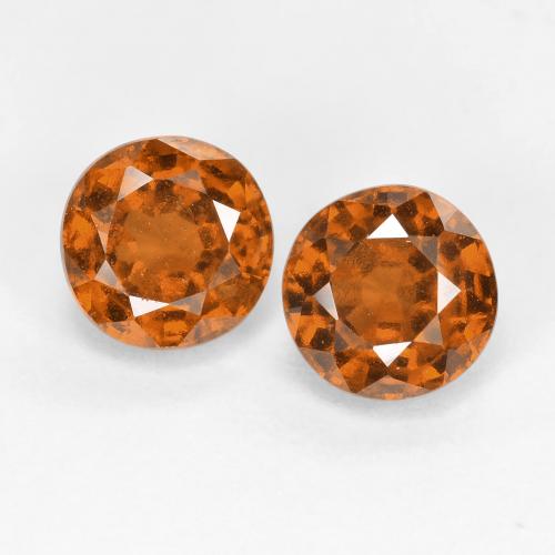 Pedras preciosas de granada hessonita laranja natural de 2,07 ct, corte redondo, VS