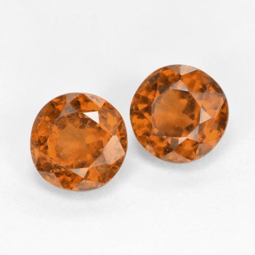 Pedras preciosas de granada hessonita laranja natural de 2,07 ct, corte redondo, VS