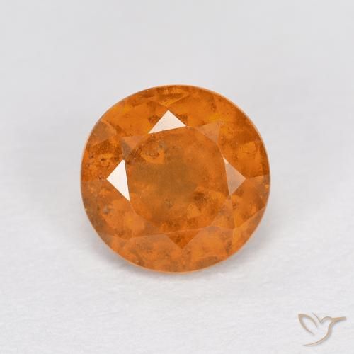 1.03ct Natural laranja avermelhado granada hessonita, Redondo, VS