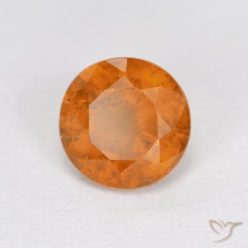 granada hessonita laranja avermelhado Natural 1.03ct, Redondo, VS