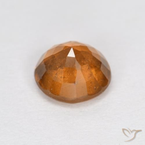 granada hessonita laranja avermelhado Natural 1.03ct, Redondo, VS