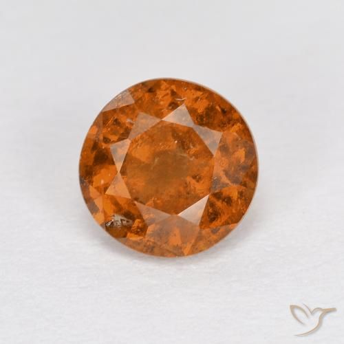 0.96ct Natural Laranja Profundo granada hessonita, Redondo, VS