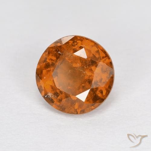 granada hessonita Laranja Profundo Natural 0.96ct, Redondo, VS